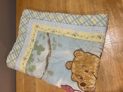 Pooh Piglet Eeyore Bird Butterfly Crib Comforter Bee Blue Yellow Plaid Blanket Item image 6