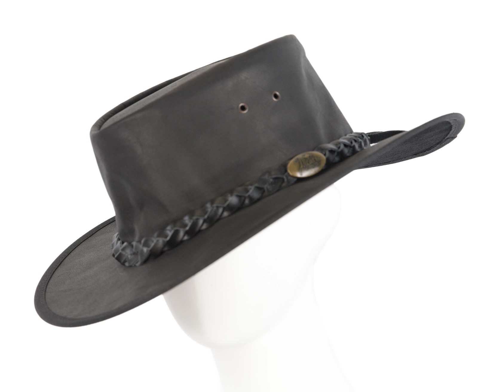 Real Australian Buffalo Leather Hat by Jacaru. Made in Australia. Black - $69.95