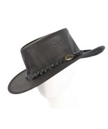 Real Australian Buffalo Leather Hat by Jacaru. Made in Australia. Black - $69.95