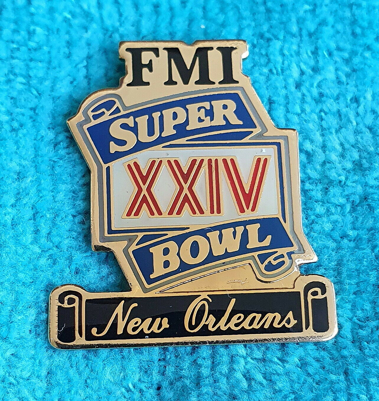 SUPER BOWL XXIV (24) PIN - NFL LAPEL PINS - MINT CONDITION - SF 49ers - BRONCOS - $5.89