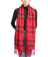 STEVE MADDEN Womens Blanket Scarf Classic Tartan Red $42 - NWT - £7.20 GBP