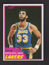 1981 Topps #20 Kareem Abdul-Jabbar HOF Los Angeles Lakers  - £34.74 GBP