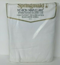 Vintage NOS Springmaid Marvelaire Muslin Double Flat Sheet Solid White - £11.69 GBP