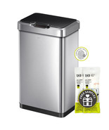 13.2 Gallon Touchless Rectangular Motion Sensor Trash Can - £183.64 GBP