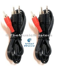 2X 6ft 3.5MM (1/8&quot;) Stereo Male to Dual RCA Plugs Premium Audio Cable Wire VWLTW - £6.68 GBP