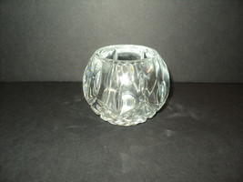 Vintage Homco Votive Candle Holder Crystal Clear Heavy 2 1/2&quot; H x 3 1/4&quot; W USA - £12.39 GBP