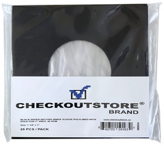 CheckOutStore Black Paper Record Sleeves Polylined With Hole for 7&quot; Viny... - $16.46+