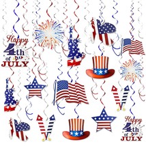 30 Pcs 4Th Of July Decorations Fourth Of July Party Supplies Red White Blue Deco - £22.51 GBP