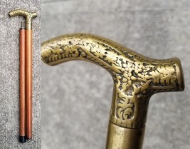 antique cane collapsible WOOD &amp; BRASS strong ESTATE SALE - $59.99
