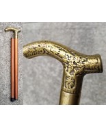 antique cane collapsible WOOD &amp; BRASS strong ESTATE SALE - $59.99