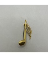Gold Plated Orchestra Musical Note Band Pin Brooch - £14.61 GBP