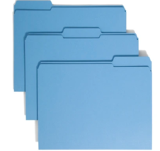 46 Office Folders Blue Smead File Letter Size 1/3 Cut SFI Fiber Sourcing... - £15.83 GBP