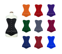 OVER BUST 3 layers LONG Cotton Double Steel Boned Waist Training corset 20+COLOR - £39.14 GBP