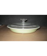Vintage PYREX Milk Glass Lime Green Round 9 inch Pie Plate 209  W/ Lid - $46.03 CAD