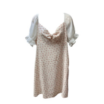 Ransom Womens Shift Dress Ivory Floral Puff Sleeve Cottagecore Juniors XL New - £18.65 GBP