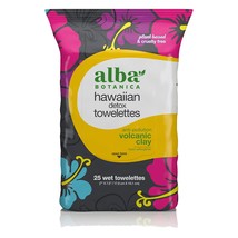 Alba Botanica Hawaiian Detox Towelettes, Anti-Pollution Volcanic Clay, Fragrance - £15.22 GBP