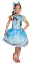 Girls My Little Pony Rainbow Dash Dress &amp; Headband 2 Pc Halloween Costum... - £19.55 GBP