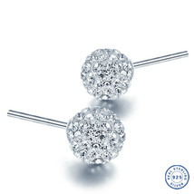 925 Sterling Silver earring CZ Cubic Zirconia clear crystal DLE67 - £9.50 GBP