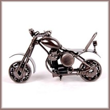 Bike Enthusiast Souvenir Miniature Crafted Metal Iron Motorcycle with Fe... - £58.43 GBP