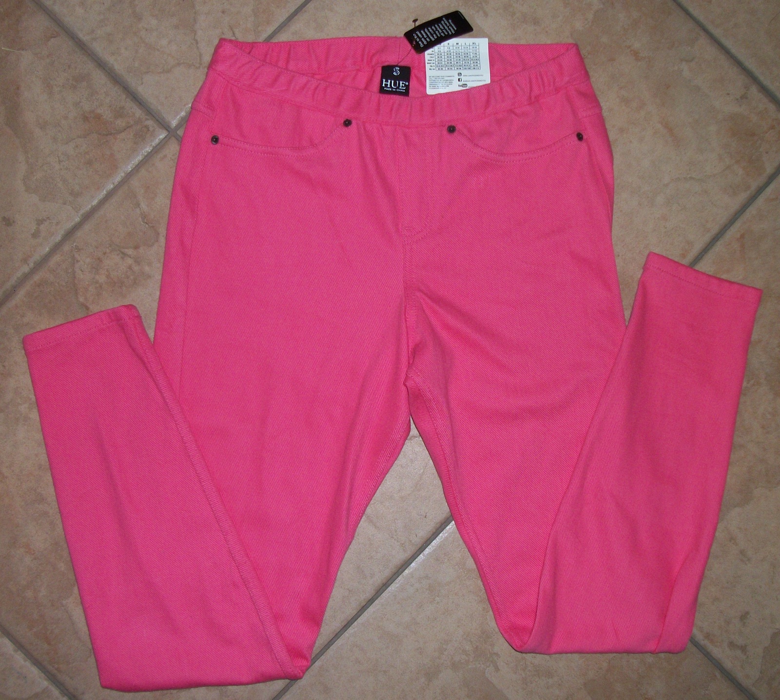womens leggings size small pink by HUE  - $28.42