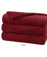 Sunbeam Channeled Velvet Plush Electric Heated Warming Blanket Queen Gar... - $85.49