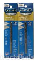 Century Drill &amp; Tool 26214 7/32&quot; Cobalt Drill Bit Pack of 2 - £11.62 GBP
