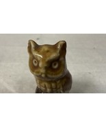 Wade Whimsies &quot;Brown Glazed Owl&quot; Red Rose Tea Figurine - $13.73 CAD