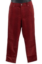 DG2 By Diane Gilman Women&#39;s Stretch Skinny Jean Size 14P  Wine Reptile Red - £13.38 GBP