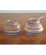 Pfaltzgraff Sedona Glass Sugar & Creamer w/ Spoon NO LIDS Southwestern Pattern