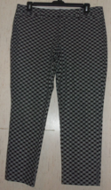 NEW WOMENS a.n.a A NEW APPROACH BLACK &amp; WHITE GEOMETRIC PRINT ANKLE PANT... - $32.68