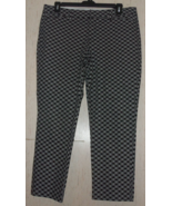 NEW WOMENS a.n.a A NEW APPROACH BLACK &amp; WHITE GEOMETRIC PRINT ANKLE PANT... - $32.68