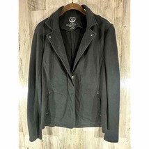 Chico Zenergy Black Zip Knit Moto Jacket Size 0 Small - £13.55 GBP