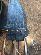 Nwt Martina Mori Ladies Studded Fashion Belt Blue Green Large Italian Leather - £22.35 GBP