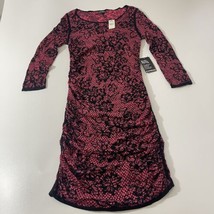 NWT Express Dress Womens Sz L Pink Black Floral Long Sleeve Knit Sweater - $22.22