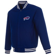 NFL Buffalo Bills JH Design Wool Reversible Jacket Blue 2 Front Logos  - £112.85 GBP