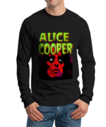 Alice Cooper High-Quality Black Cotton Sweatshirt for Men - £24.83 GBP
