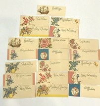 Vintage Gift Tags Cards Holiday Birthday Best Wishes  Congratulations Wr... - £8.64 GBP