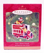 2001 Hallmark Keepsake Christmas Ornament Four Alarm Friends Mice Firemen - £11.86 GBP