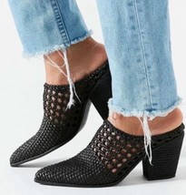 Jeffery Campbell Black Leone handmade Leather Woven Shoes size 8.5 - £35.23 GBP