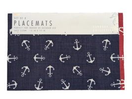 Sandbar Ship White Anchors Placemats 8pc Navy Blue Red PVC Nautical Gift... - $526.68 MXN