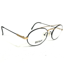 Vintage Hugo Boss Eyeglasses Frames 5144 91 Black Gold Round Wire Rim 51... - £58.67 GBP