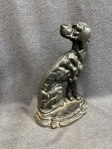 Vintage Cast Iron Sitting Weimaraner Dog Art Deco Door Stop Free Standin... - $143.55