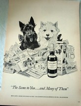 Black &amp; White Scotch Whiskey Scottie Dog Christmas Advertising Print Ad Art 1942 - £6.38 GBP