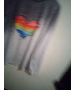 Womans Unbranded Gray Heart Long-Sleeve Shirt Sz 2XL 9008ARE - $21.94 CAD