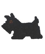 Plastic Canvas Needlepoint Black Scottish Terrier Handmade Magnet - $92.70 MXN