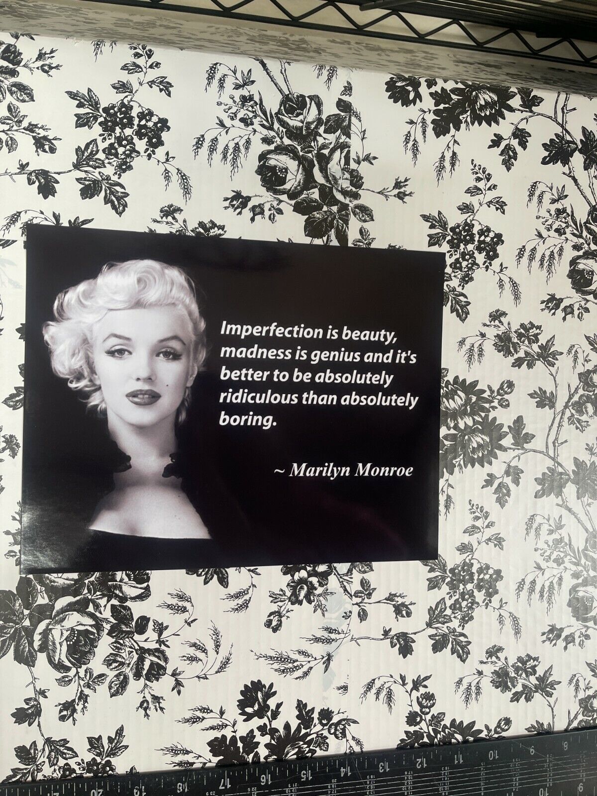 MARILYN MONROE IMPERFECTION IS BEAUTY 8.5X11 QUOTE - $7.73