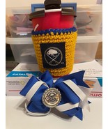 Buffalo Sabres Coffee Cup Cozie with matching Sabres Hair Bow - FREE SHI... - $9.69