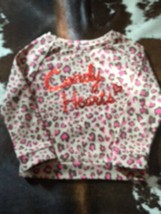 Pre-owned CANDY HEARTS by Heartstrings Animal Print Tan Sweatshirt Glitt... - $15.83