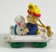 Vintage Peanuts Train Christmas Ornament Linus Snowman Charlie Brown UFS... - $4.94