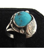 Molly &amp; Bob Lincoln Vintage Sterling Silver Turquoise Feather Ring Sz 7 ... - €51,49 EUR